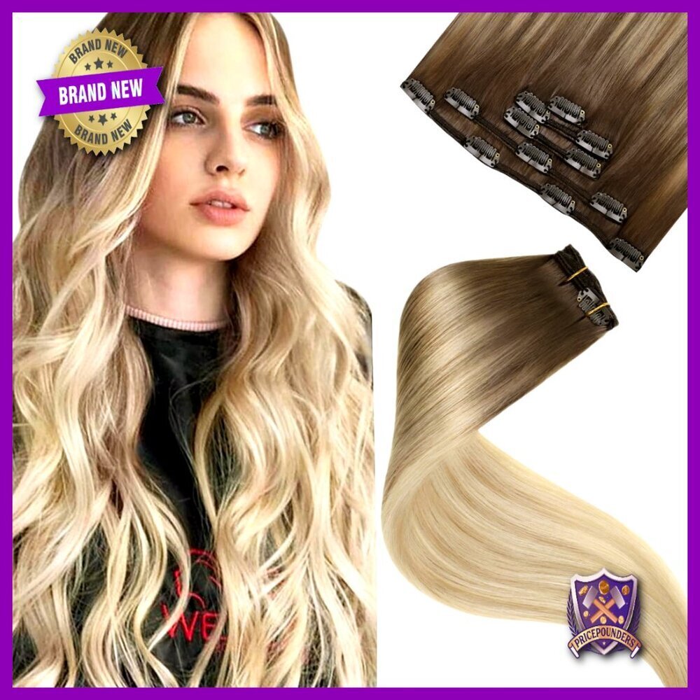Silky Straight Clip in Hair Extensions Real Human Hair 18 Inch 5pcs Volume